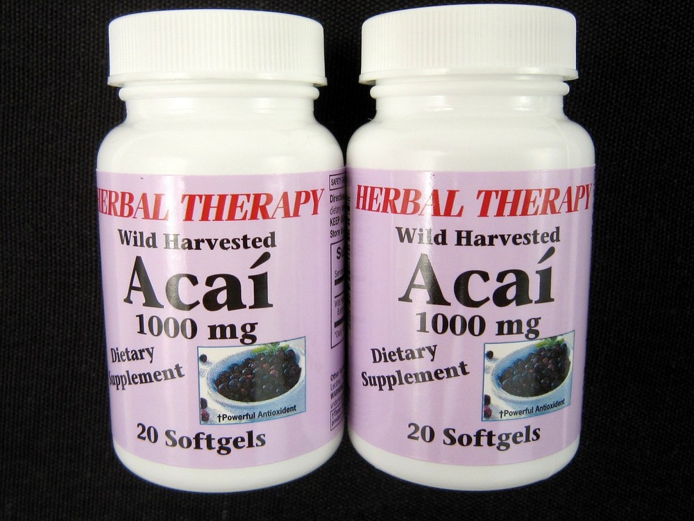 ACAI  BERRY Extract 1000mg. Dietary Supplement Powerful Antioxidant Lot of 2-image