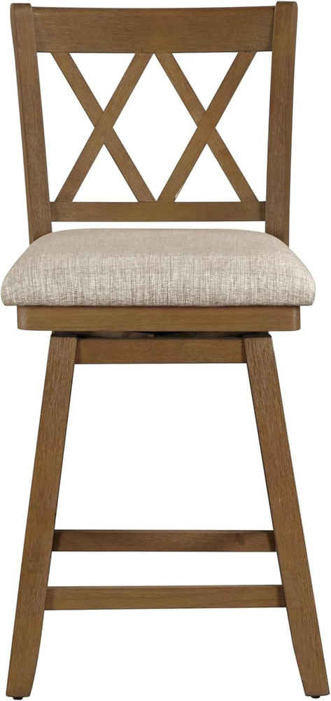 Home Brookline 360° Swivel Bar Stool Chair in Rustic Farmhouse Style