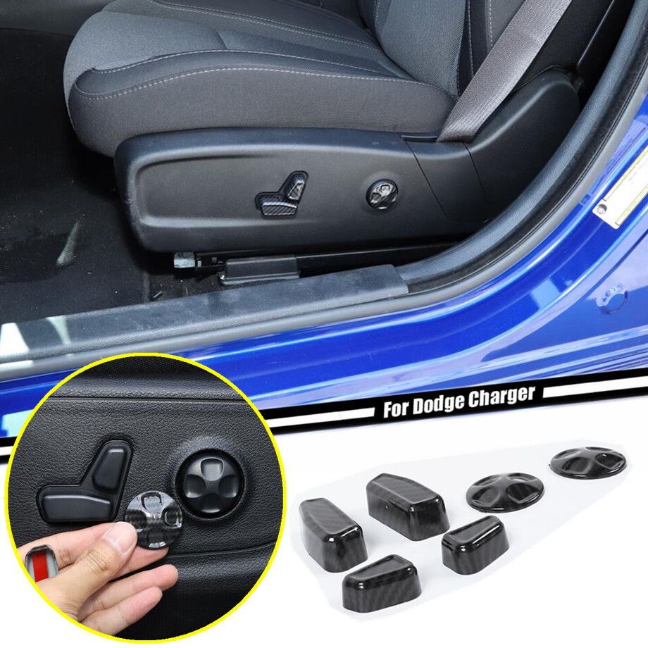 For 2015-2023 Dodge Charger Carbon Seat Electric Adjust Switch Button Cover Trim