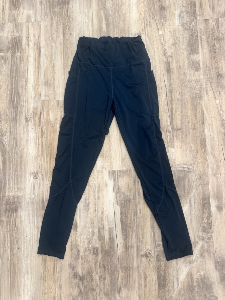 SHEIN Women’s Blue Leggings With Side Pockets Elastic Waist Size Medium