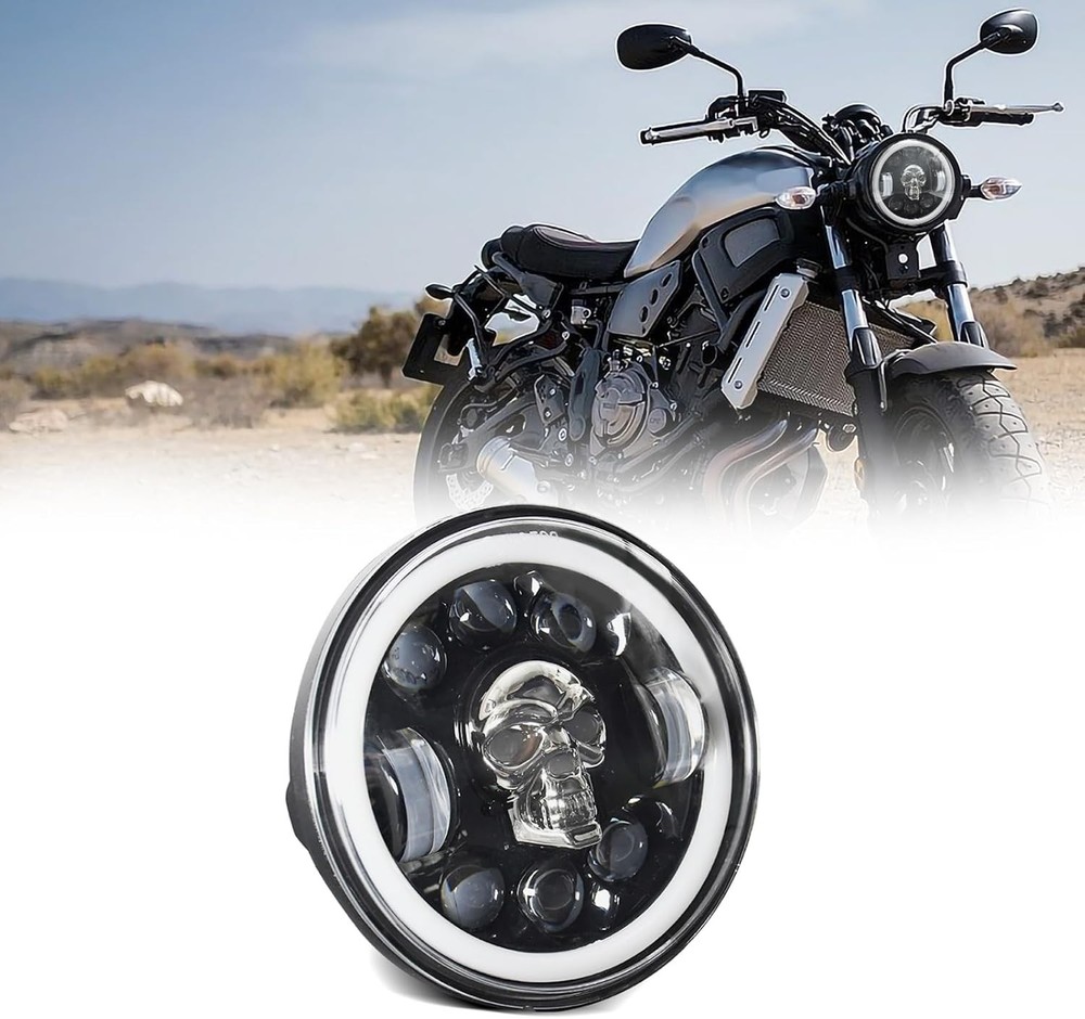 5.75 Inch LED Motorcycle Headlight with High/Low Beam Turn Signal DRL and Colorf