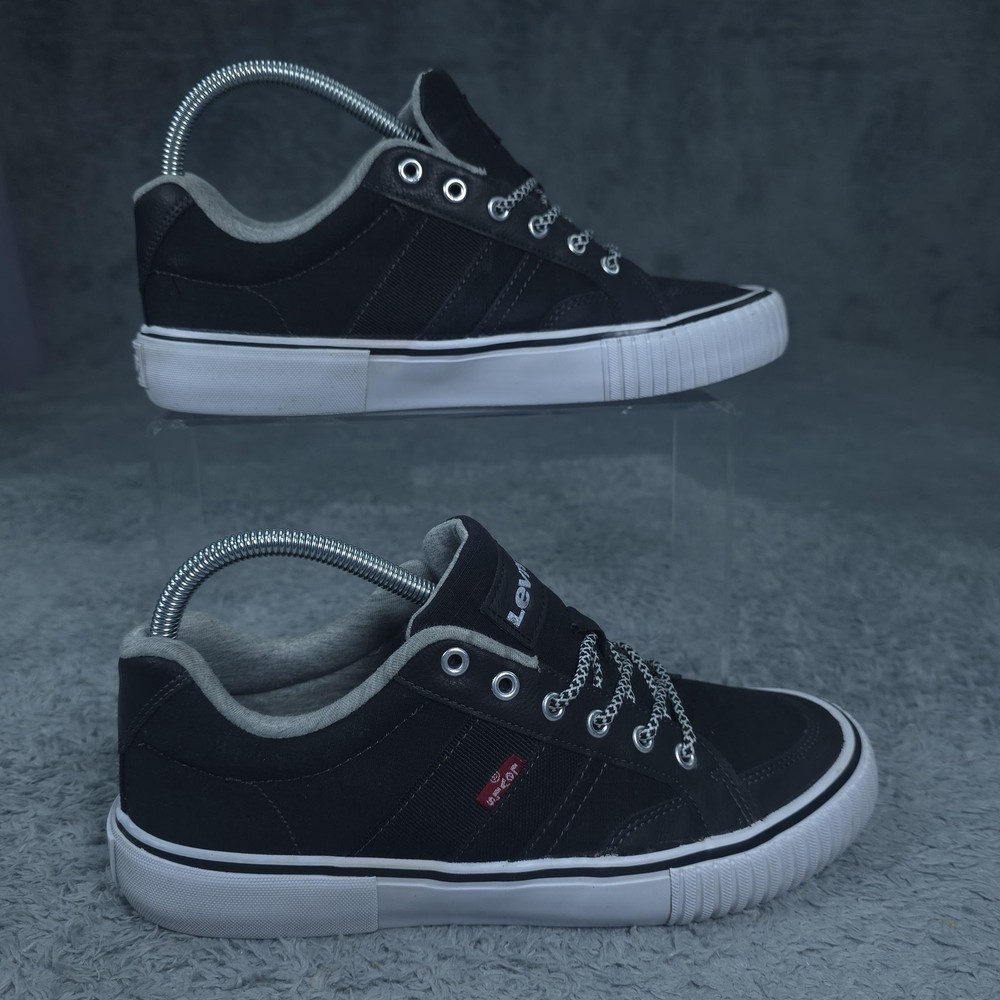 Levis Shoes Mens Size 7 Black Canvas Low Top Casual Sneakers Skate Style