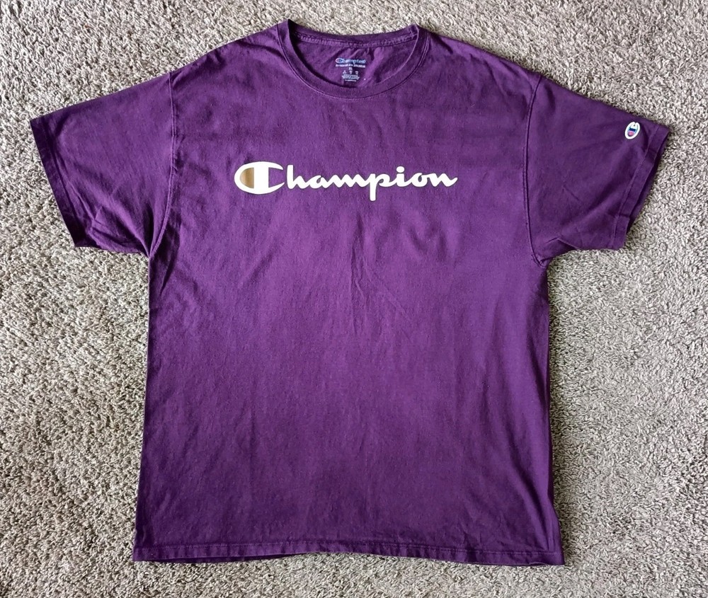 Champion T-Shirt Men's XL Purple Athleticwear Short Sleeve