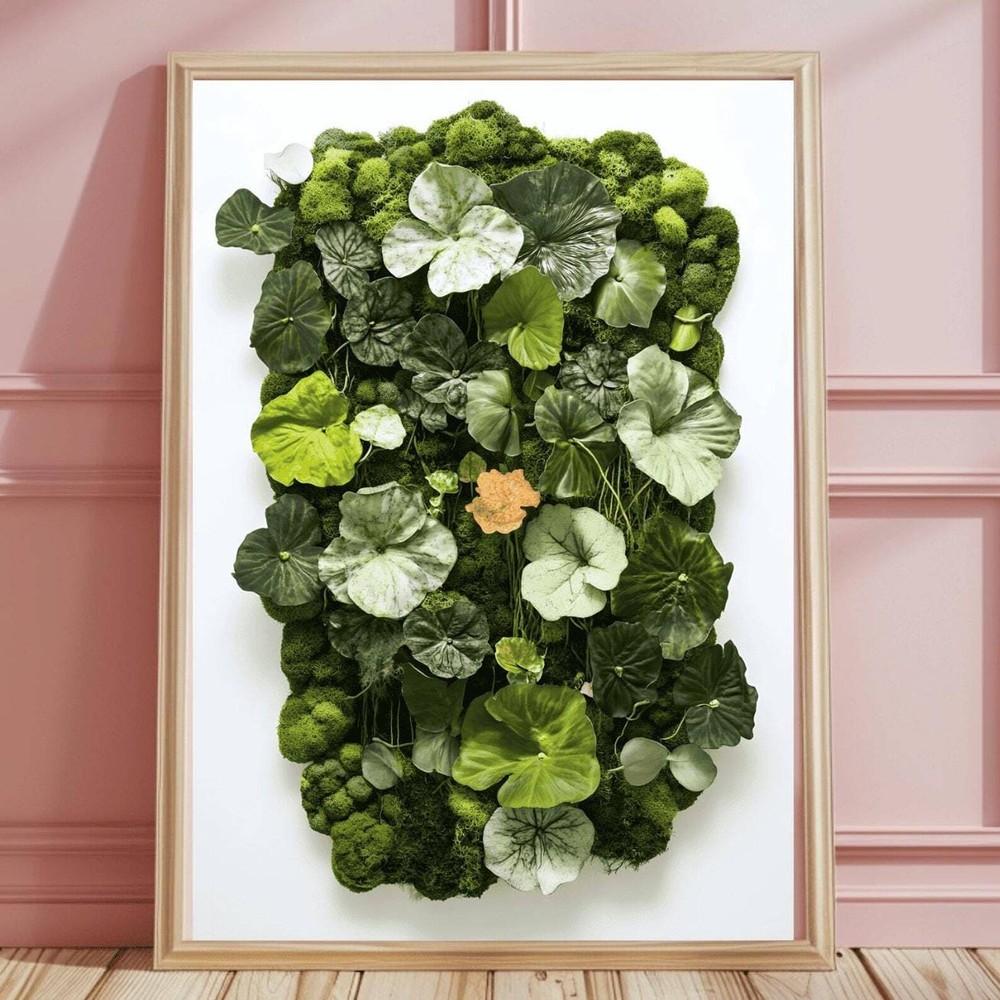 Green Floral Moss Wall Art Print Large Green Moss Botanical Prints Nature Moss