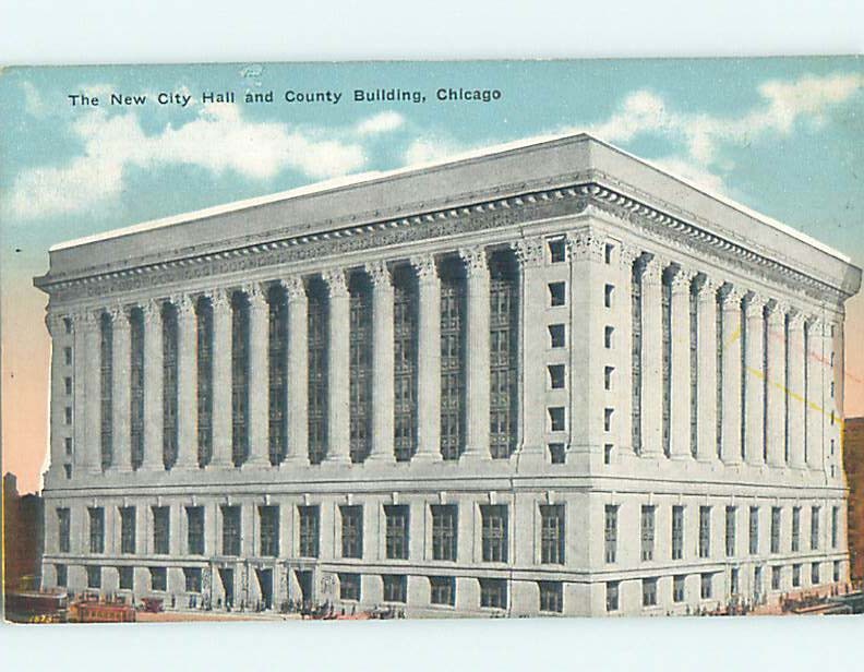 Unused Divided-Back NEWLY BUILT CITY HALL Chicago Illinois IL : 60k cards ho0126