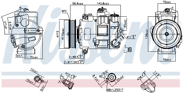 890632 Nissens Supercharger, Air Conditioning for Audi, Cupra, Seat, Skoda, VW