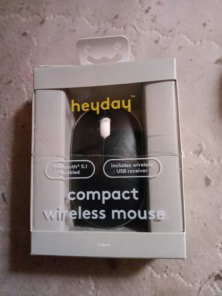Heyday B2K Wireless Bluetooth 5.1 Mouse with USB Receiver in Black & White
