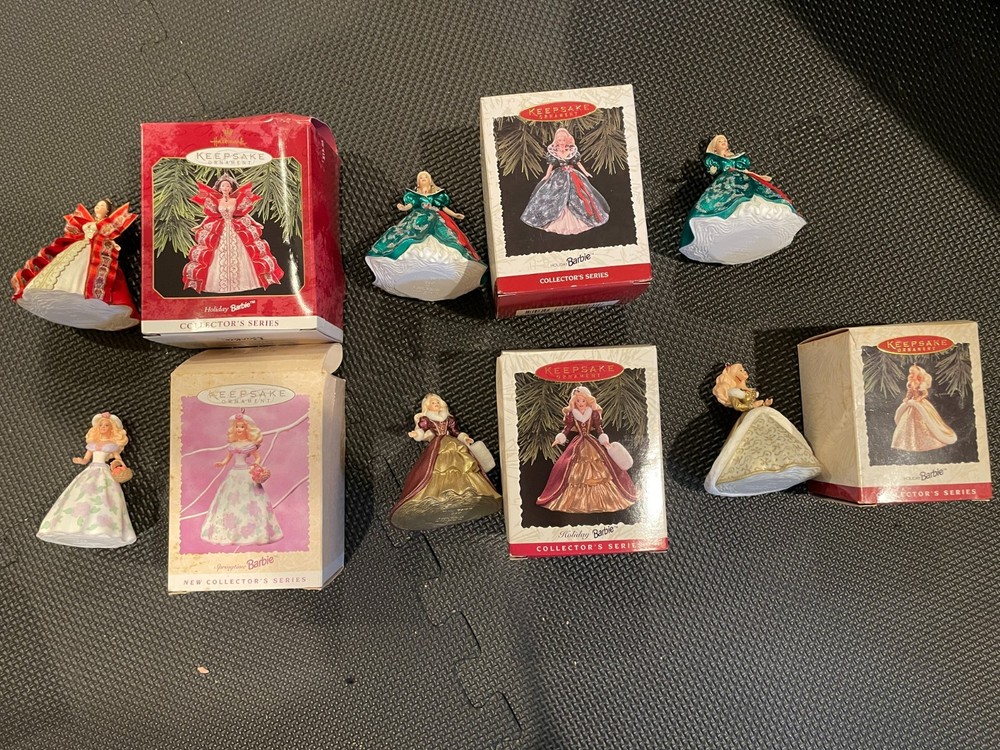 Holiday Barbie Ornaments - Hallmark Keepsake, Lot Of 6 Ornaments
