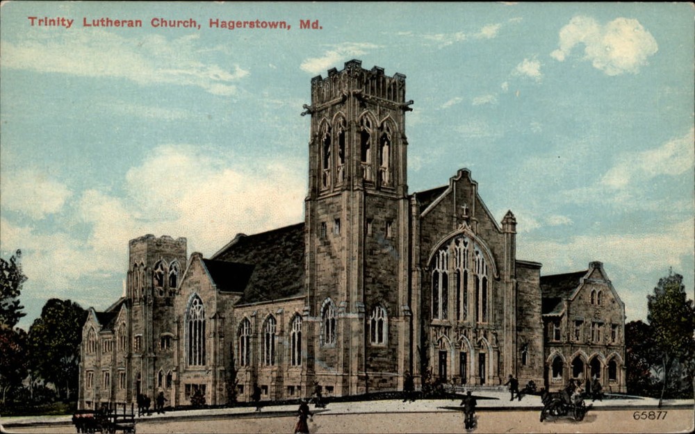 Trinity Lutheran Church Hagerstown Maryland ~ c1910 vintage postcard