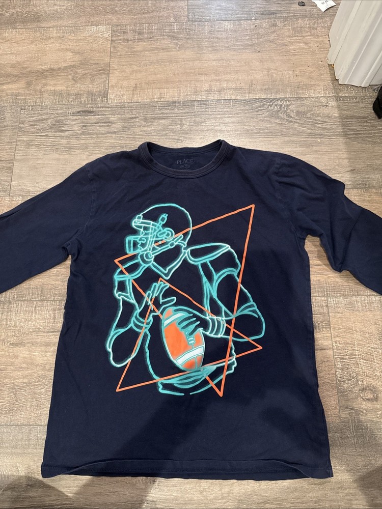 Children's Place Boys Long Sleeve Football Graphic Size Large
