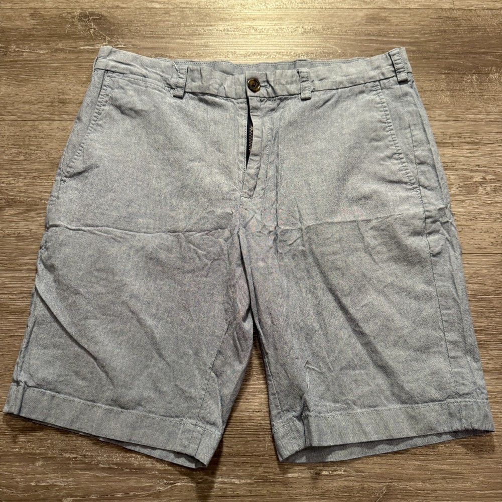 Brooks Brothers Shorts Mens  34 Blue Cotton Casual Chino Flat Front 9.5