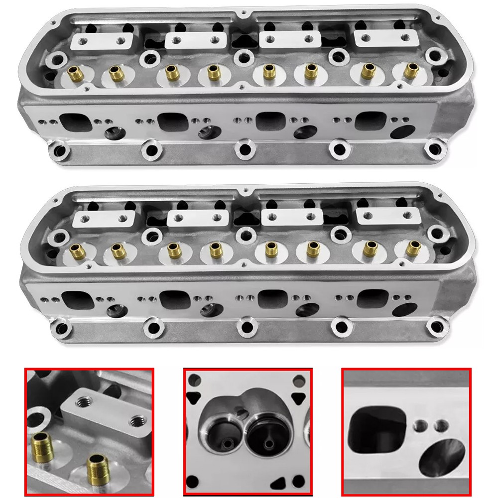 1 Pair 185cc/61cc Bare Aluminum Cylinder Head For Ford SBF 289 302 351W 5.0L V8