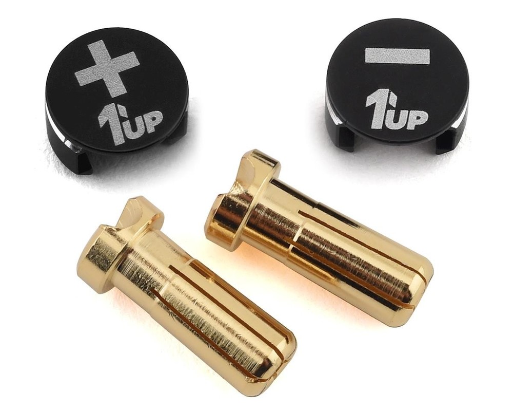 1UP Racing LowPro Bullet Plug Grips w/5mm Bullets (Black/Black) [1UP190412]🌟✨25 Years on eBay! 250,000+ feedback!✨🌟