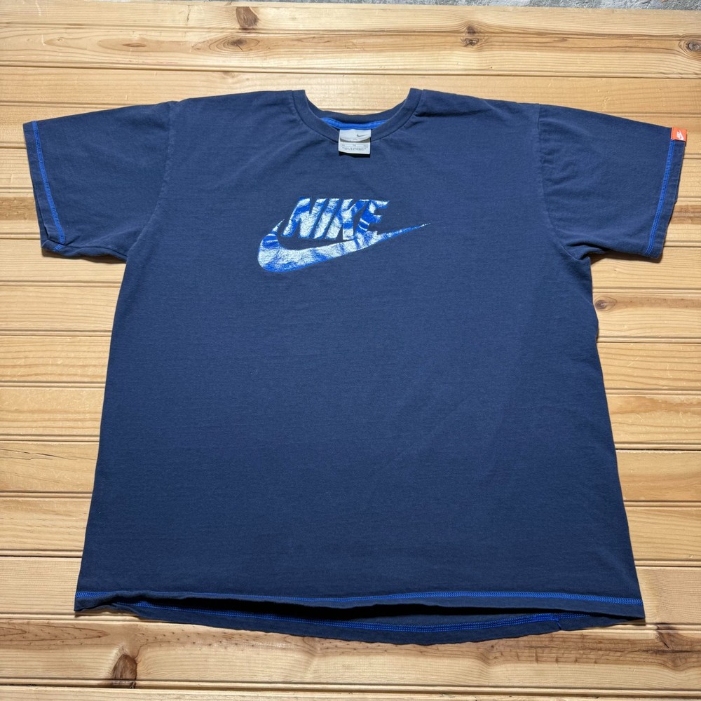 Vintage Y2K Nike Sportswear Distressed Swoosh Logo Retro T-Shirt Men's - Size XL