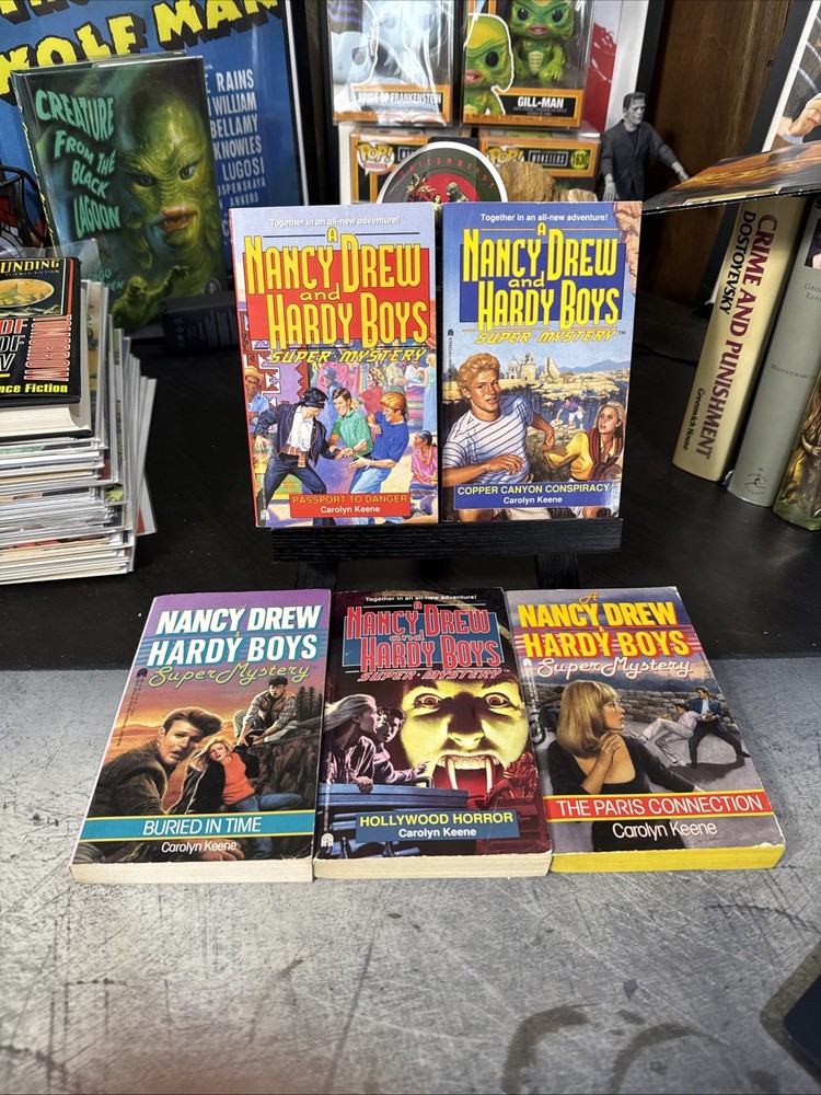 Nancy Drew and Hardy Boys Super Mysteries LOT of 5 Keene Paperbacks