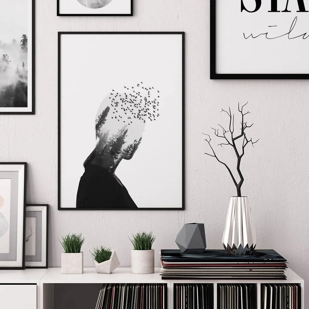 Forest Abstract Wall Art Print Art poster Choose your Size.-image