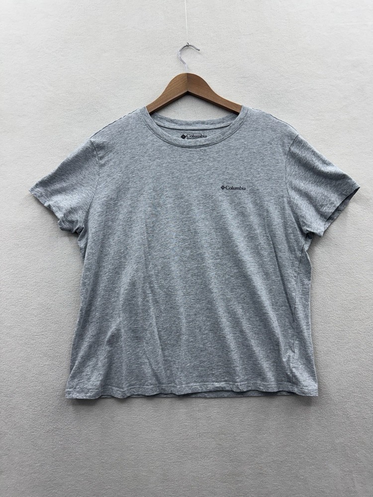 Columbia Women's Large Mountain Lake Graphic T-Shirt Gray Gorpcore Nature