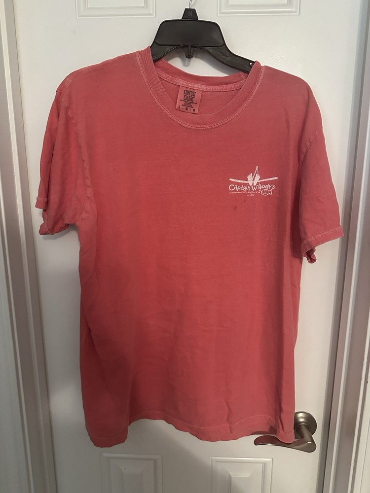 Captain Woody’s Logo Comfort Colors T-Shirt Size Large