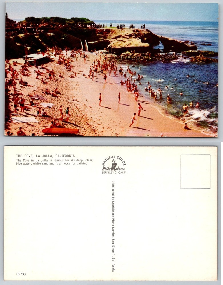 Vintage La Jolla Cove California Postcard Mike Roberts Natural Color Chrome