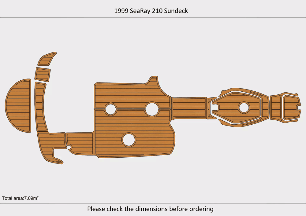 1999 Sea Ray 210 Sundeck Cockpit Swim Platform Boat EVA Pad Foam Teak Deck floor