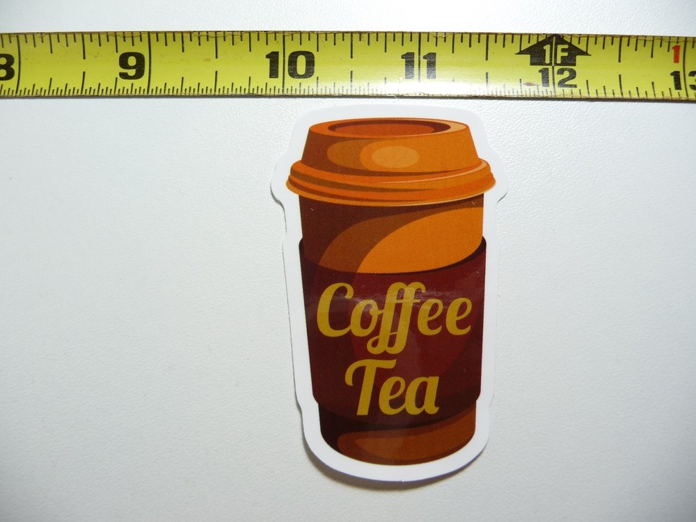 Coffee Tea Cup Decal Sticker for Restaurant or Food Truck Logo Menu