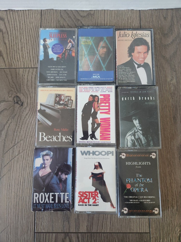 Lot Of 9 Cassette Tapes Random Lot Movie Soundtracks Garth Brooks Julio Iglesias