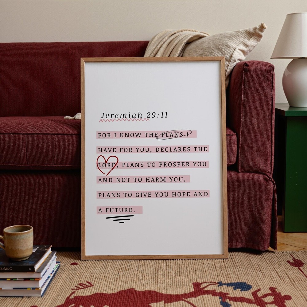 Jeremiah 29:11 Christian Bible Verse Wall Art Print