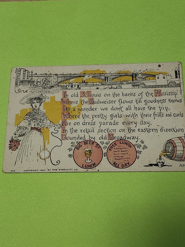 Vintage Budweiser Beer Advertising Postcard Unposted