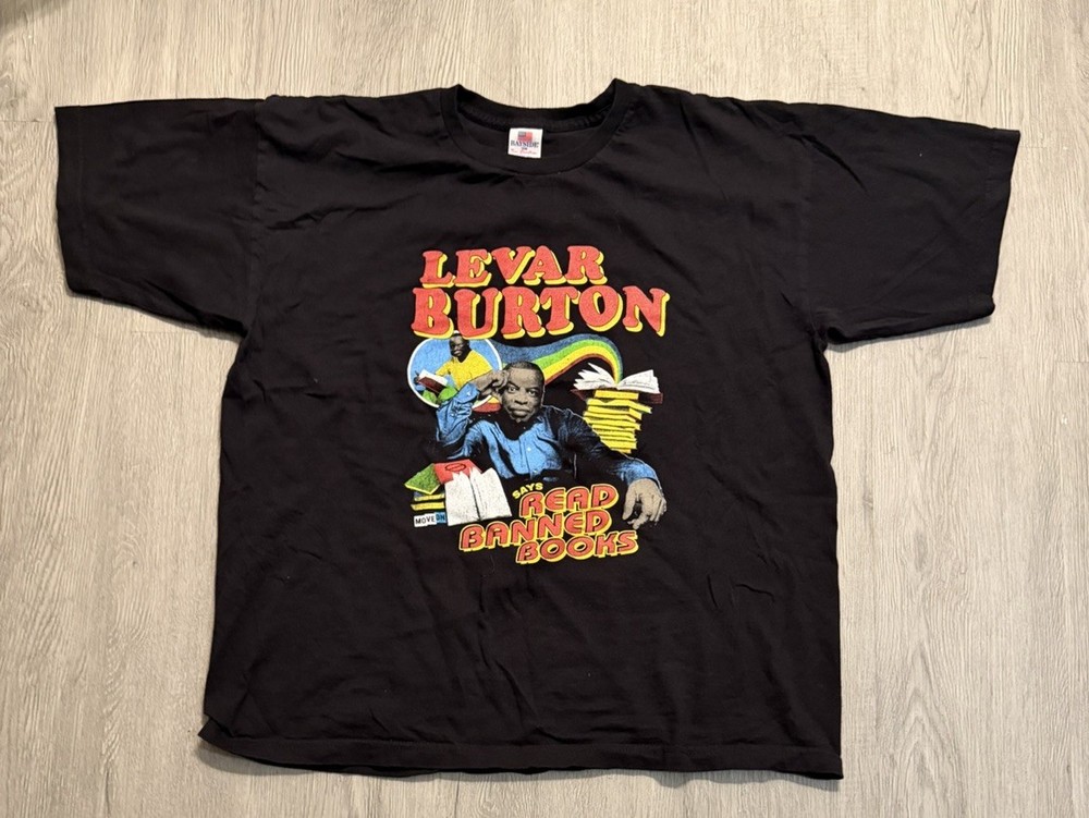 Vintage Y2K Levar Burton Reading Rainbow Made In USA T-shirt XL