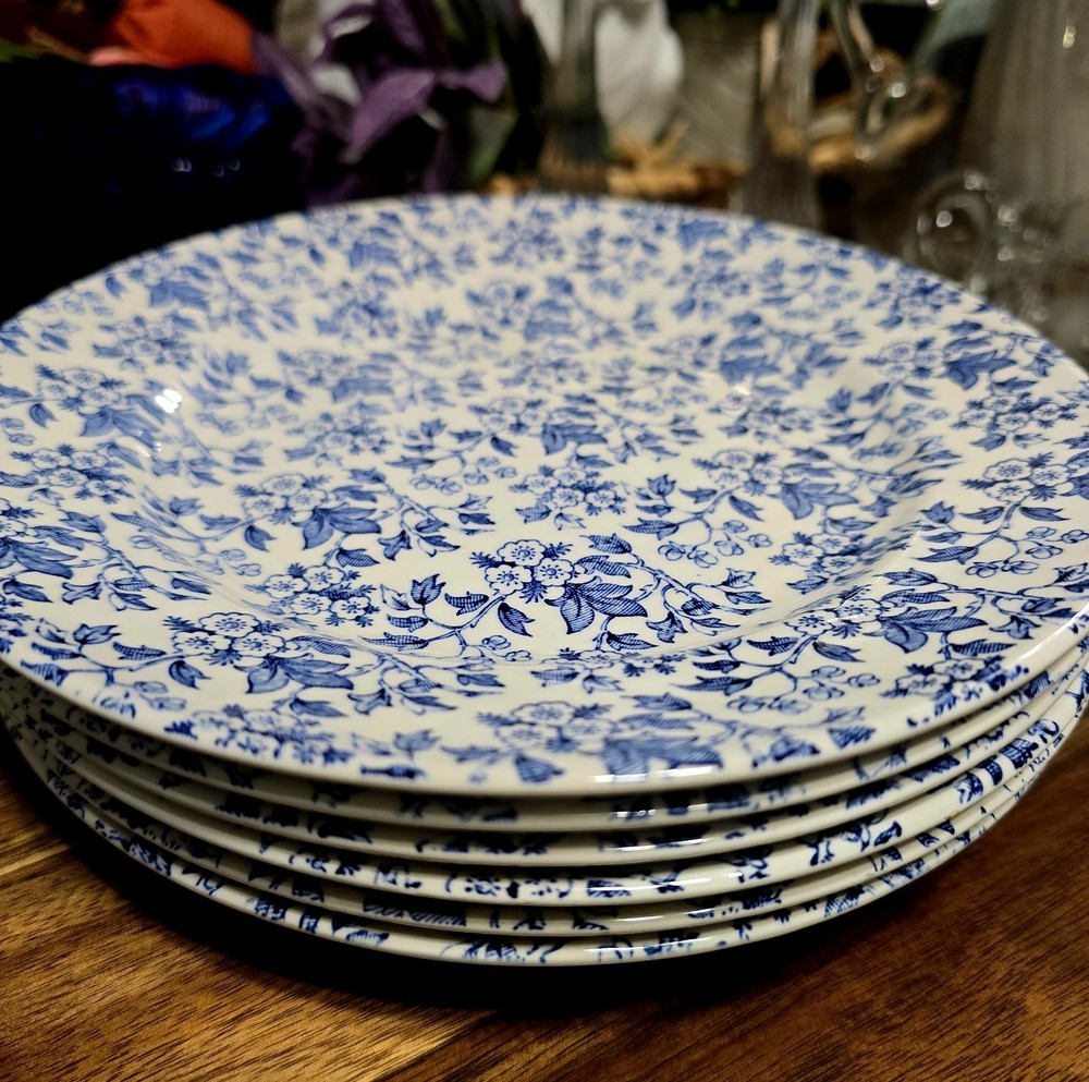 6 Rare Vintage Ironstone May Blossom 8 1/4 Salad Plate By ICTC Staffordshire Eng