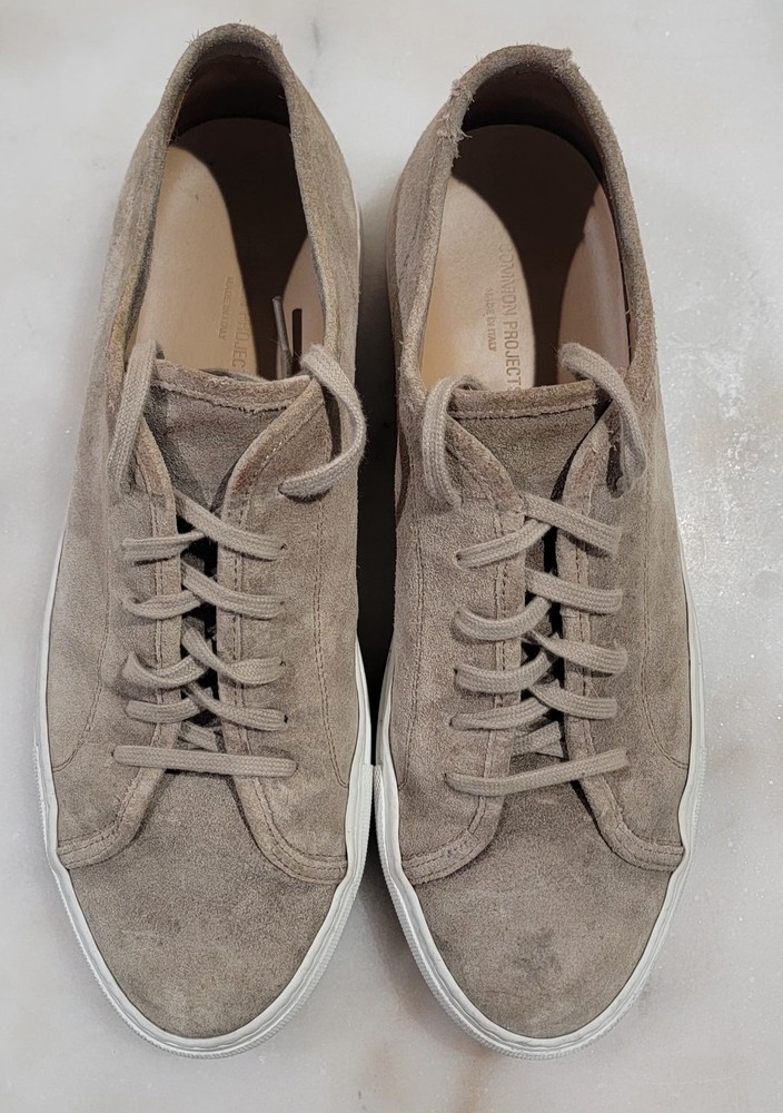 Common Projects Achilles Men's Beige Suede Sneakers Size 9 US 42 E Made in Italy-image