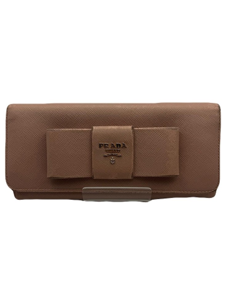 Prada Pink Leather Long Wallet Preowned T1958-3