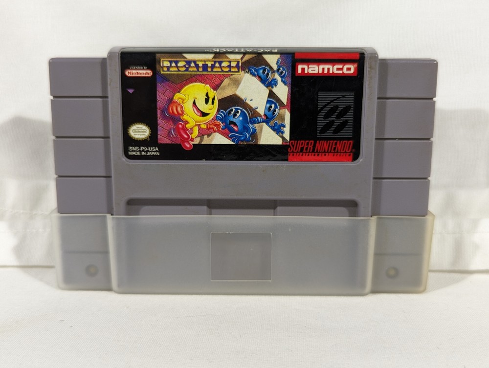 Super Nintendo SNES Namco Pac-Attack Pac-Man Cart Only Cleaned Working