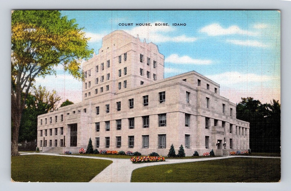 Boise ID-Idaho, Courthouse, Antique, Vintage Souvenir Postcard