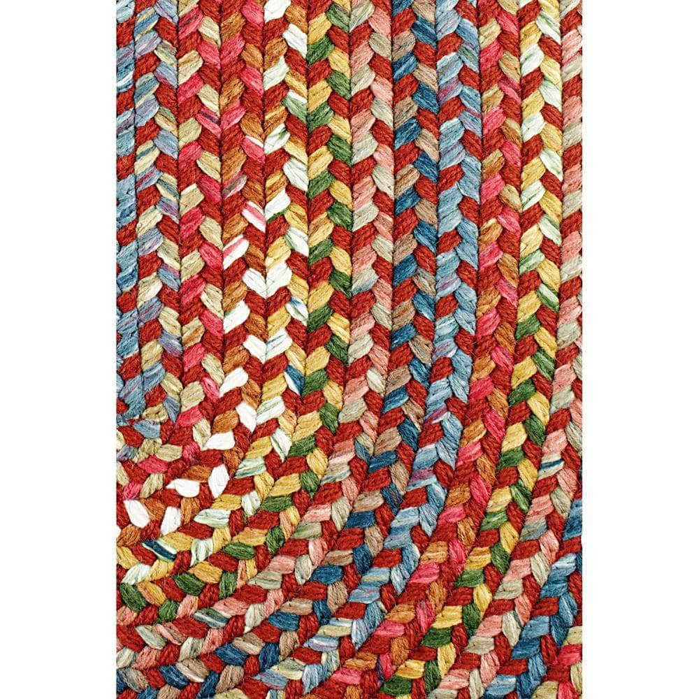 Gemstone Port Red Braided Kitchen Rug - Indoor Outdoor Patio Rug - Stain Resista