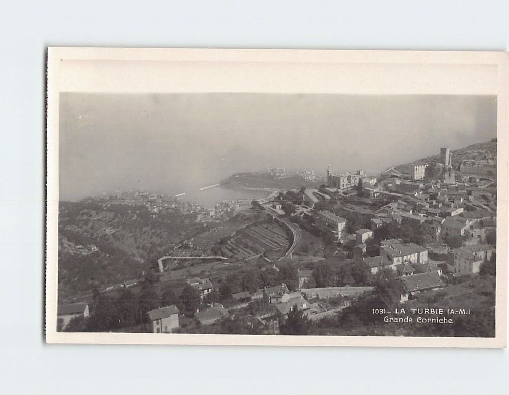 Postcard Aerial View Grande Corniche La Turbie France