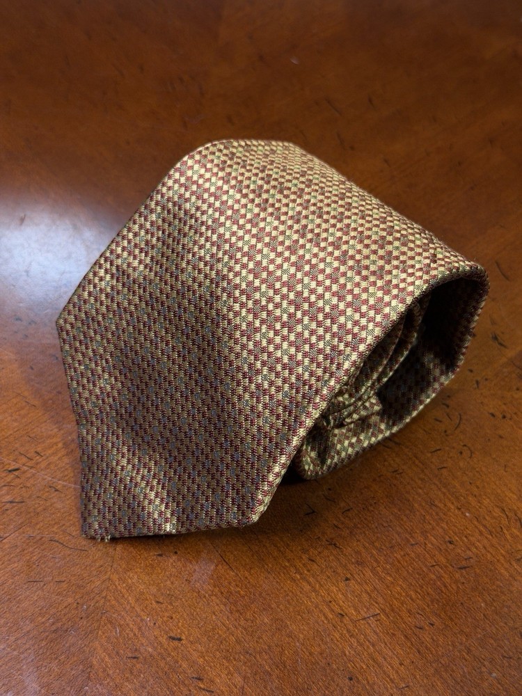 Luciano Barbera Men's Tie Grenadine/Orange, 100% Silk, Made in Italy