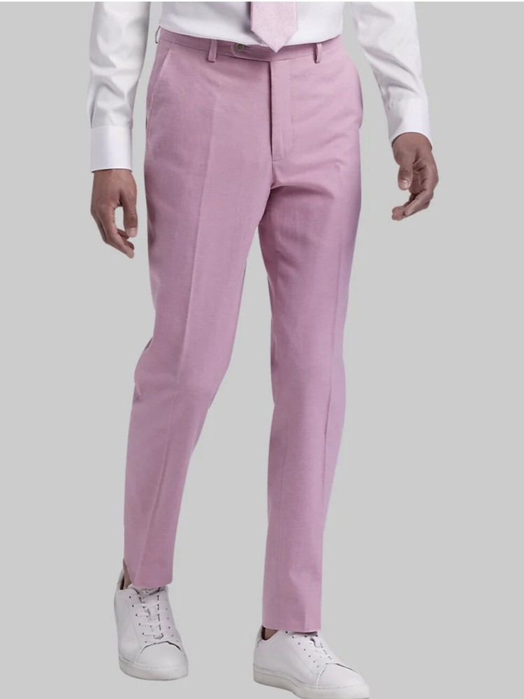 Joe Joseph Abboud Linen Cotton Suit Pants Mens NWT 38x32 Raspberry Pink Slim Fit
