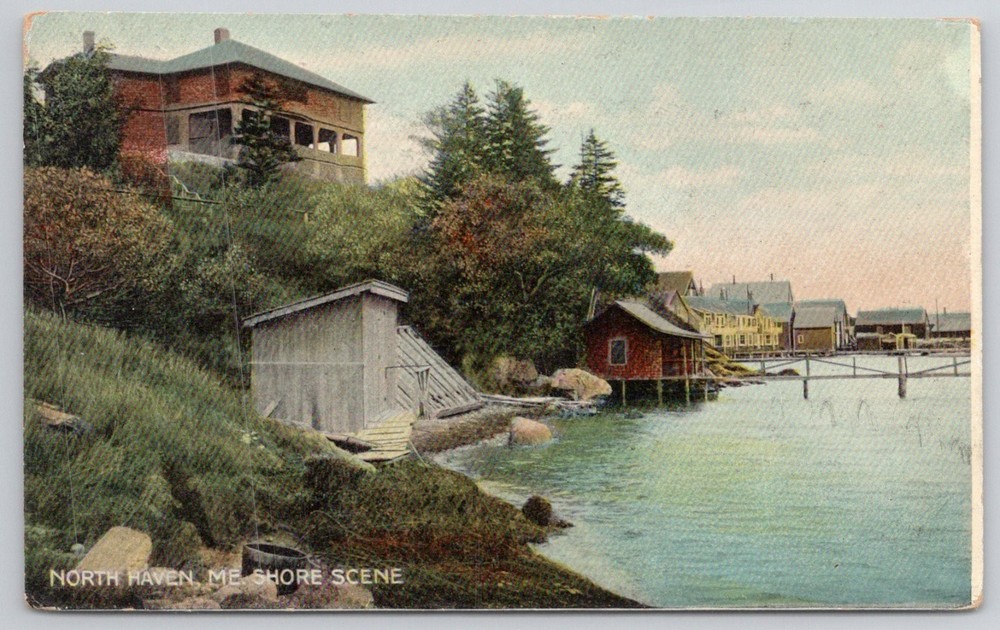 1907 North Haven, Maine Shore Scene Postcard - Hugh C. Leighton Co.