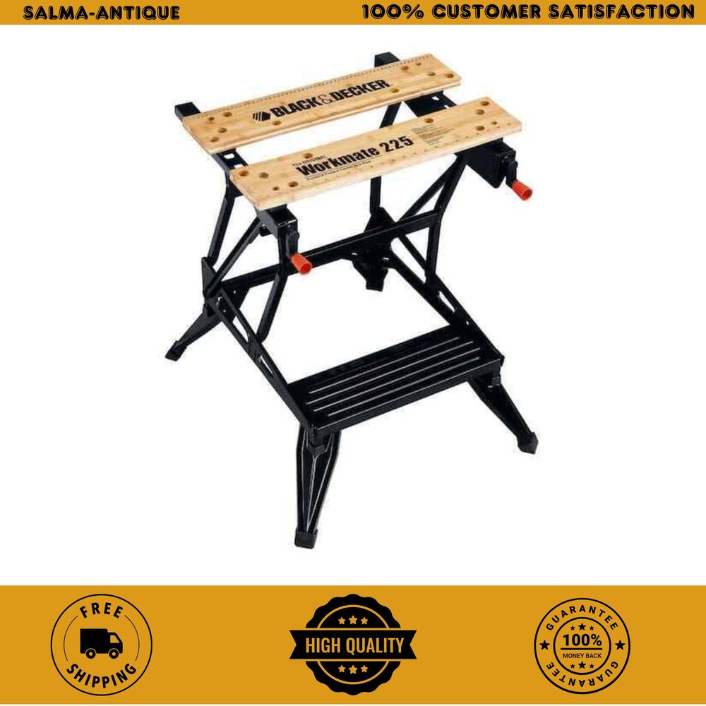 28.75 x 25.6 in Adjustable Folding Sawhorse Workbench with Vise