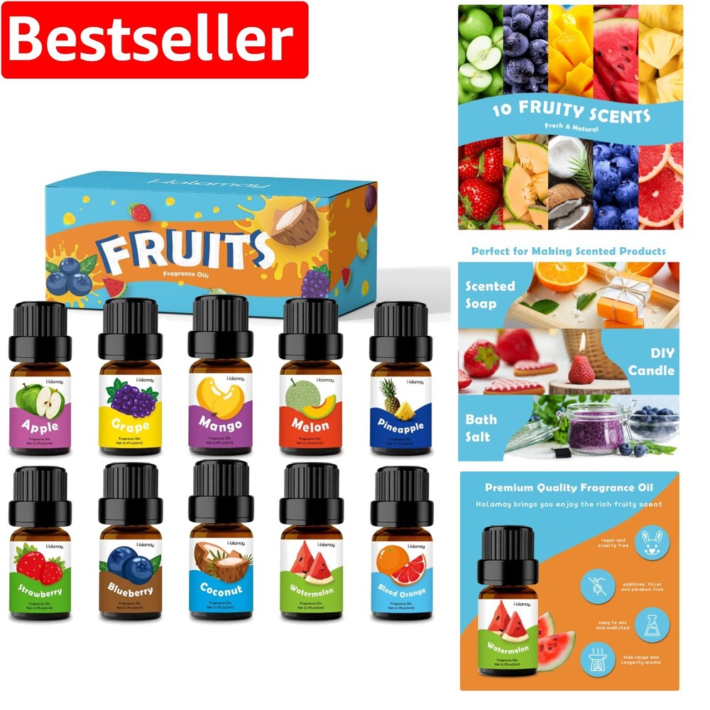 Fruity Fragrance Oil Set - 10 Essential Oils for Candle & Soap Making