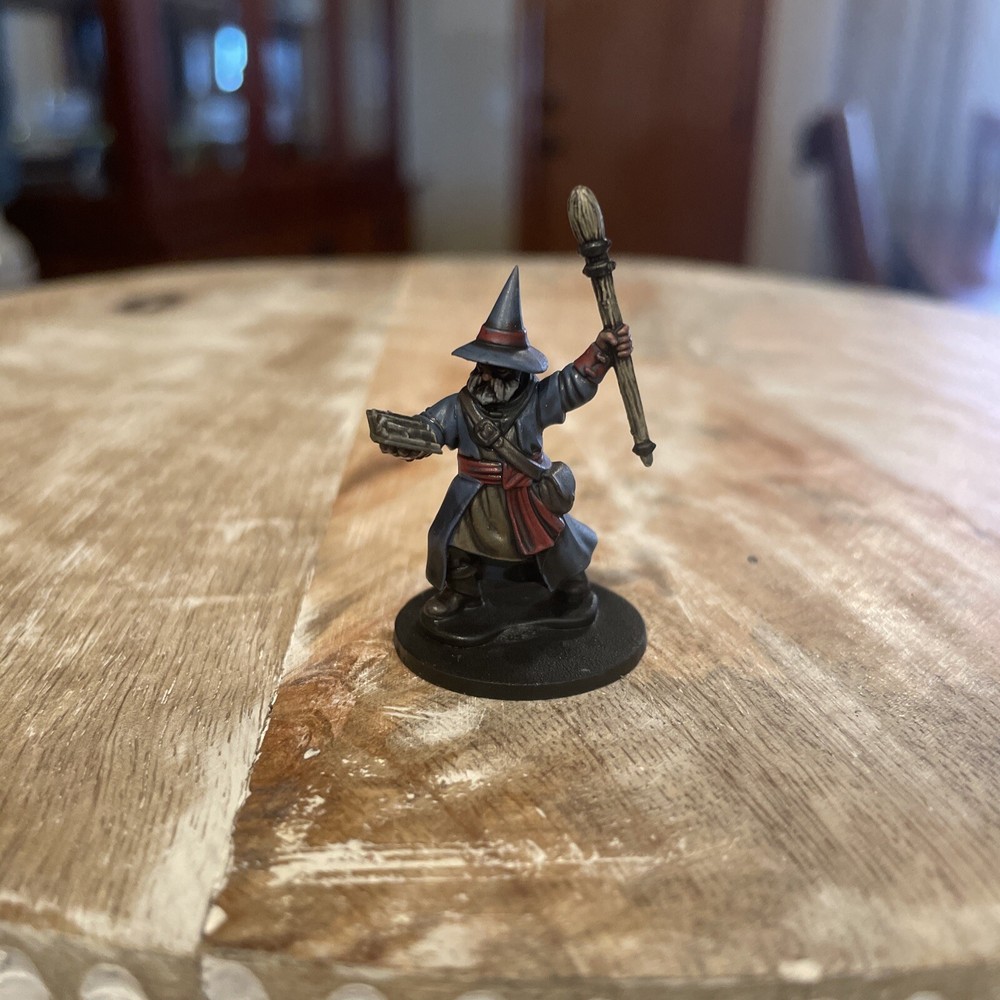 dungeons and dragons dnd painted wizard Mage Warlock Book Staff