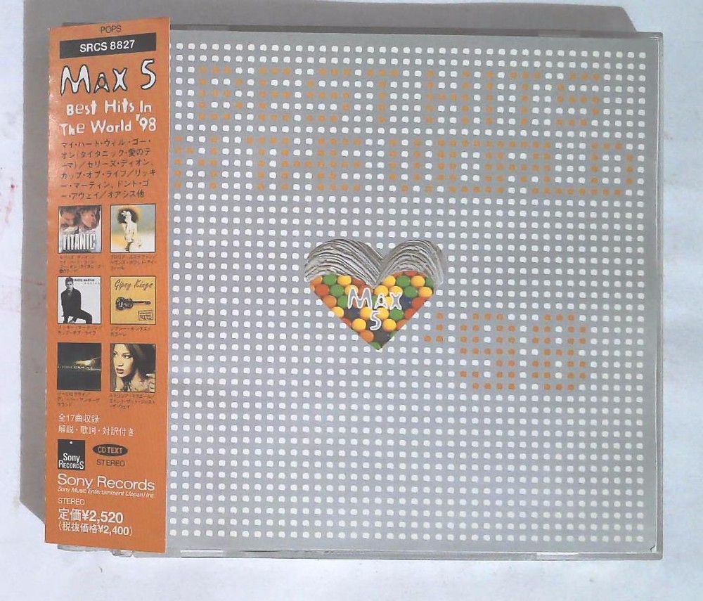 Various – MAX 5 Best Hits In The World '98 SRCS 8827 JAPAN CD OBI