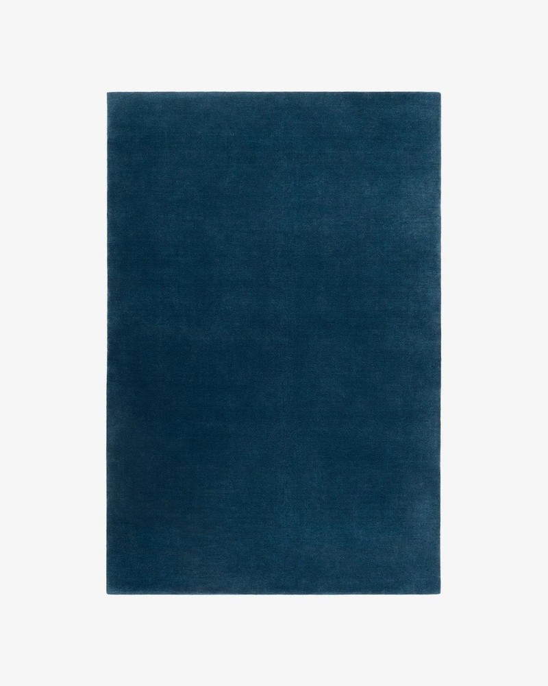 Hand-Tufted Wool Rug 9x12ft- Nordic Knots Grand Deep Blue Rug, Handmade Area Rug