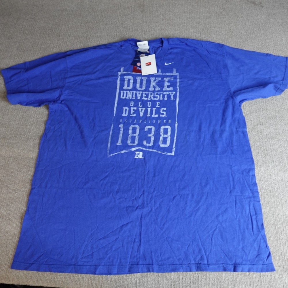 Vintage Nike Team Shirt  2XL Blue Duke Blue Devils Official NEW
