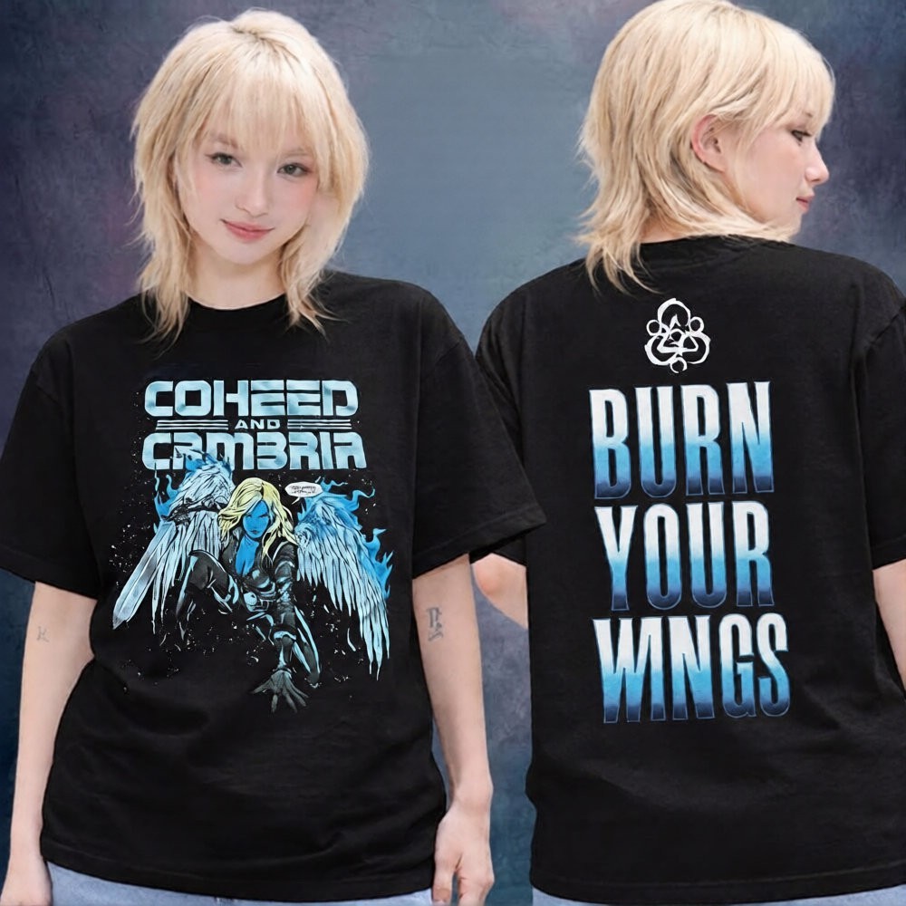 Coheed And Cambria Merch This Is Our War Tour 2026 Burn Your Wings T-Shirt
