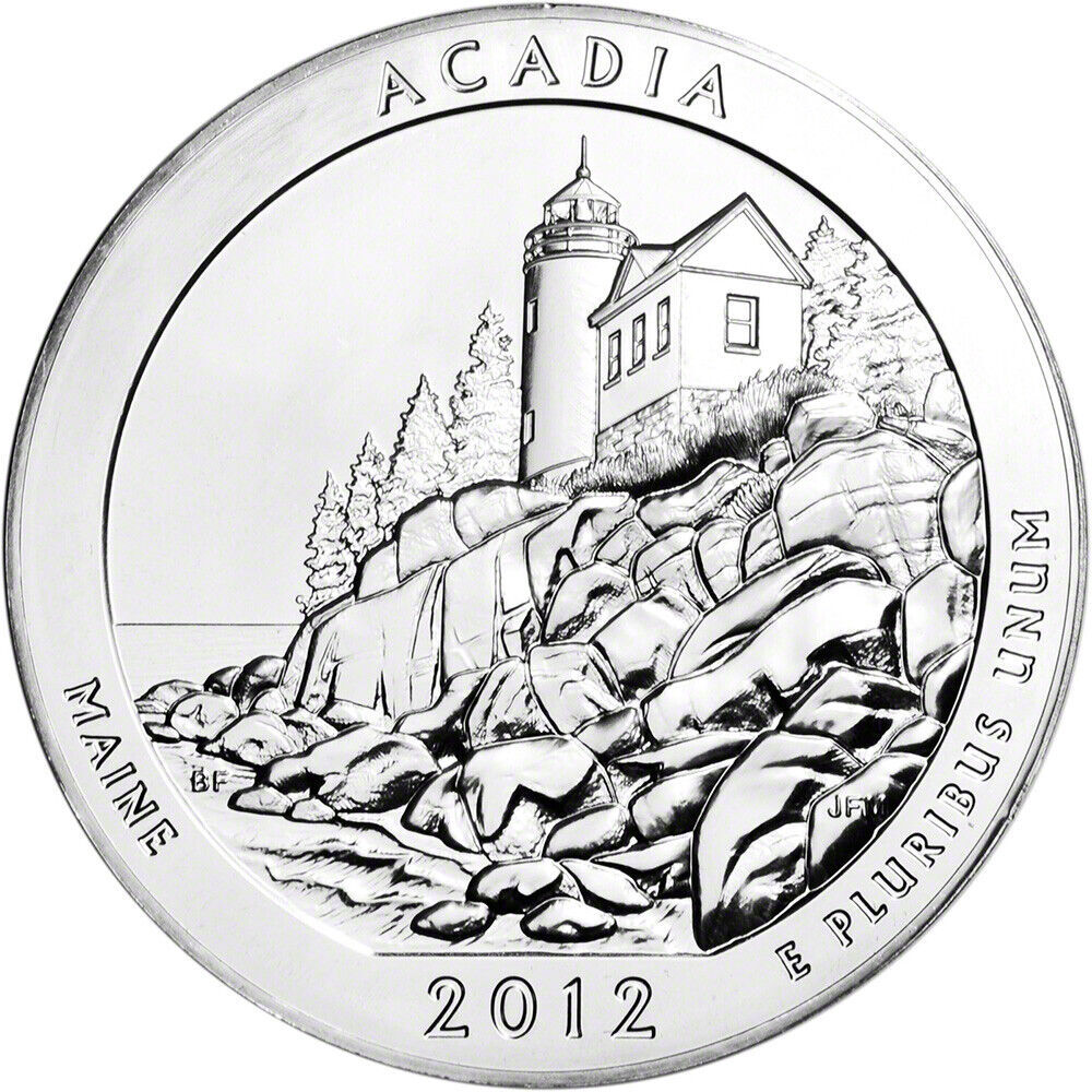 2012 Acadia National Park 5 oz ATB Quarter Round Fresh From Roll Uncirculated-image