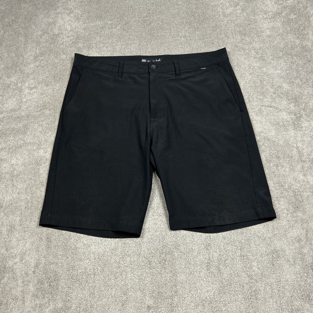 Travis Mathew Shorts Mens 36 x 10 Black Golf Chino Performance Stretch Casual