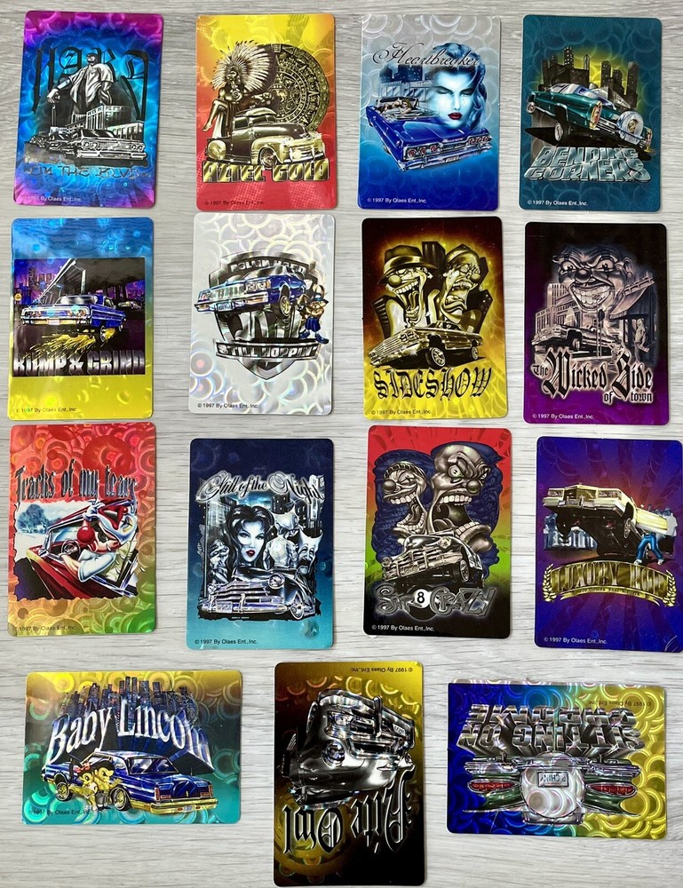 Vintage  1997 rolling hard series 6- set Of 15 Vending machine stickers/decals.