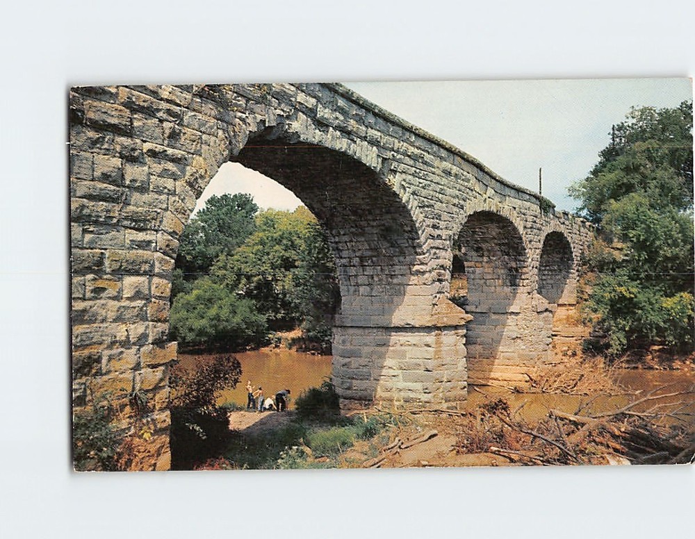 Postcard Old Stone Bridge Elk River Fayetteville Tennessee USA North America